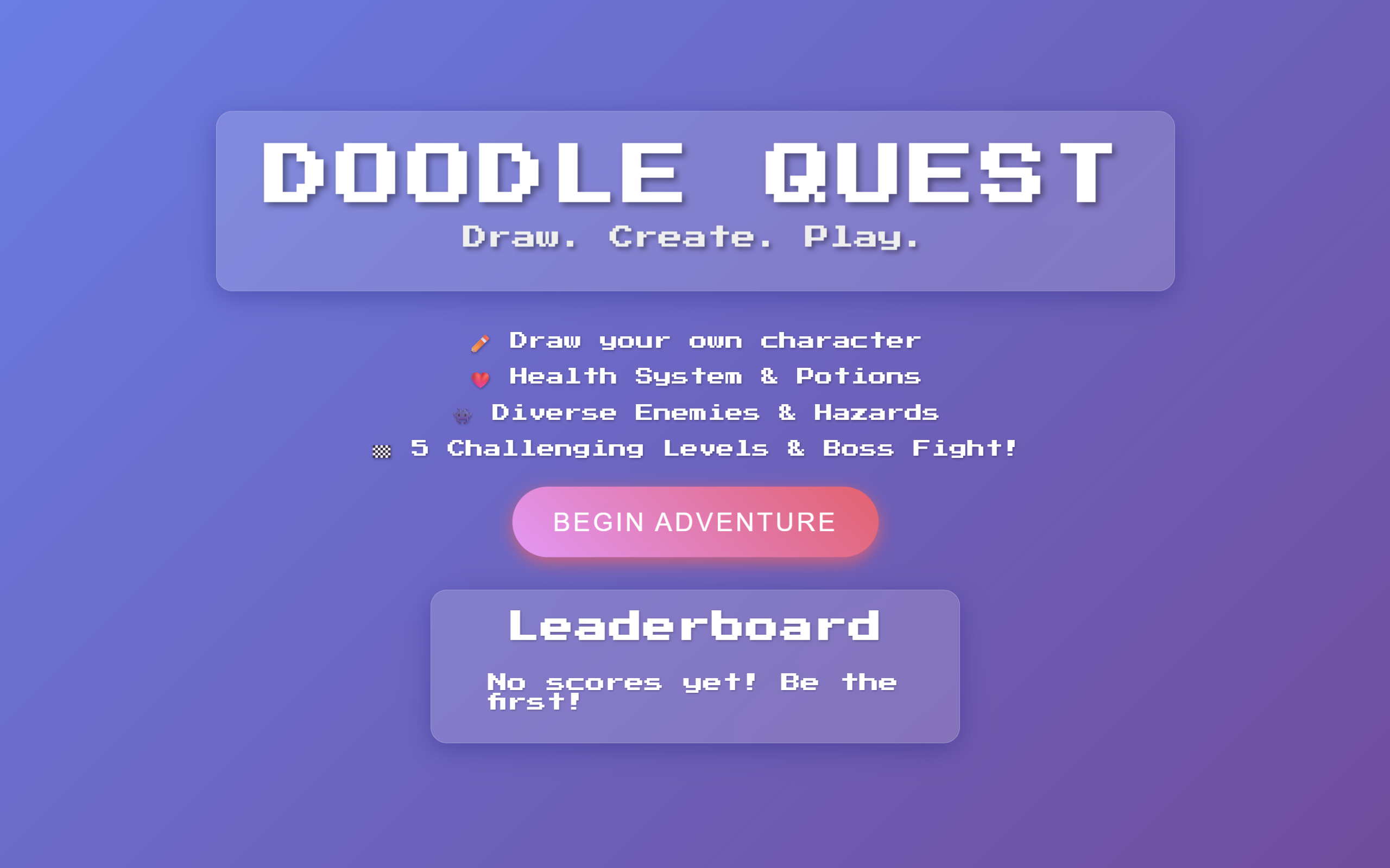 Doodle Quest Title Screen
